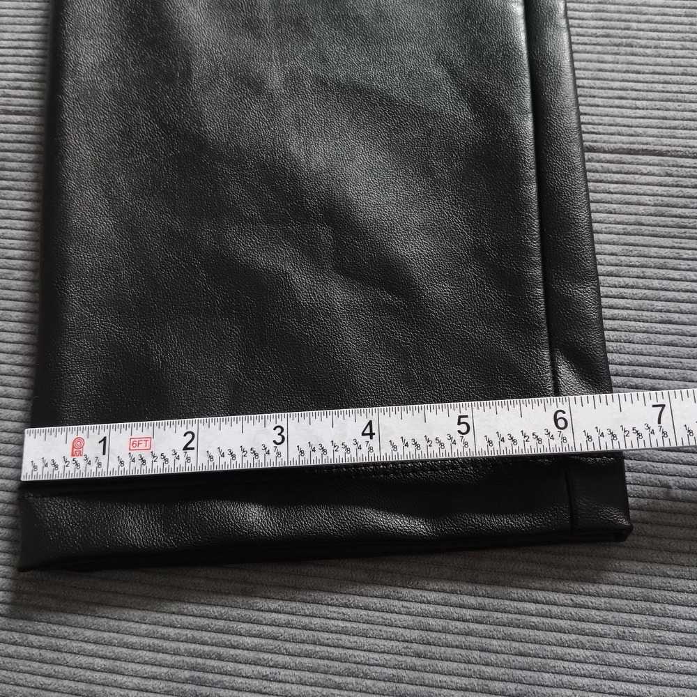 NWT Shinestar Women's Tie Front Black Faux Leather High Waist Pants XL - Picture 11 of 11